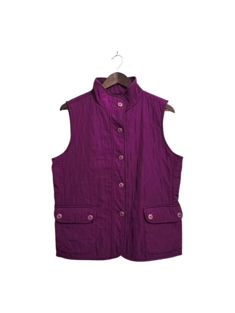 Talbots Quilted Barn Vest In Pretty Plum Sz M